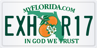 FL license plate EXHR17