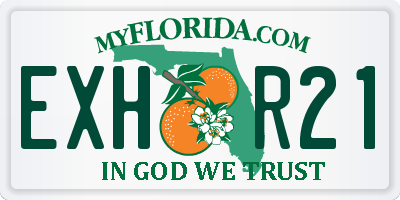 FL license plate EXHR21