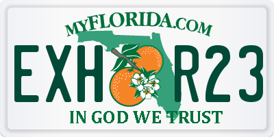 FL license plate EXHR23