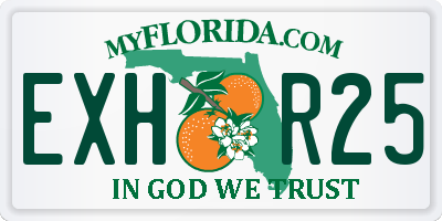 FL license plate EXHR25