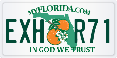 FL license plate EXHR71