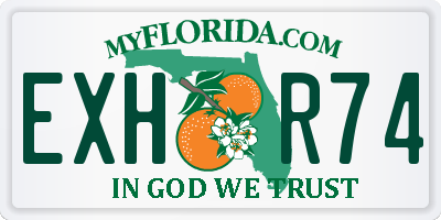 FL license plate EXHR74