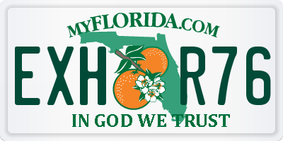 FL license plate EXHR76