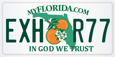 FL license plate EXHR77