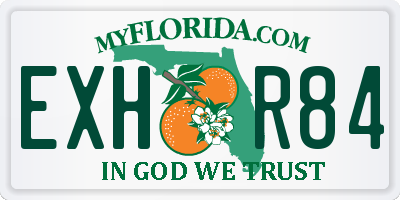 FL license plate EXHR84