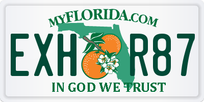 FL license plate EXHR87
