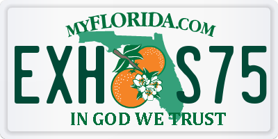 FL license plate EXHS75