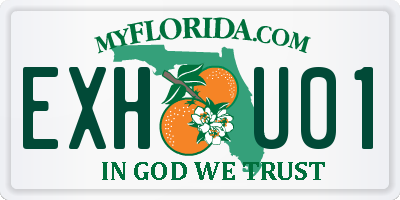 FL license plate EXHU01