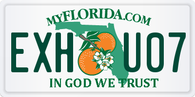 FL license plate EXHU07