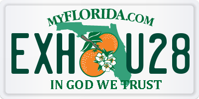 FL license plate EXHU28
