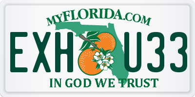 FL license plate EXHU33
