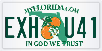 FL license plate EXHU41