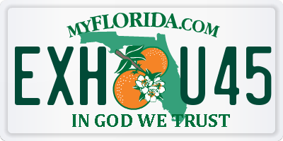 FL license plate EXHU45