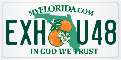 FL license plate EXHU48