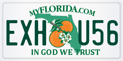 FL license plate EXHU56