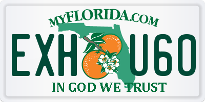 FL license plate EXHU60