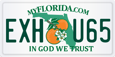 FL license plate EXHU65