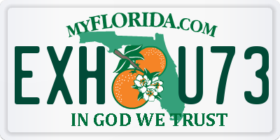 FL license plate EXHU73