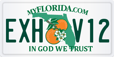 FL license plate EXHV12