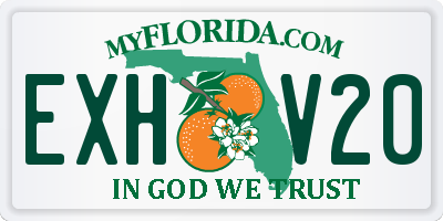 FL license plate EXHV20
