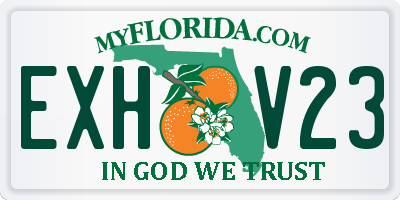 FL license plate EXHV23