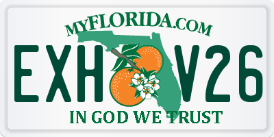 FL license plate EXHV26