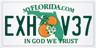 FL license plate EXHV37