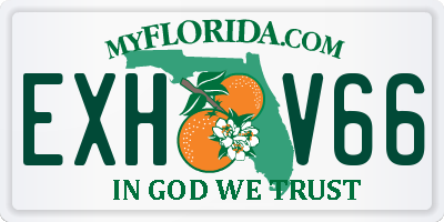 FL license plate EXHV66