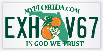 FL license plate EXHV67