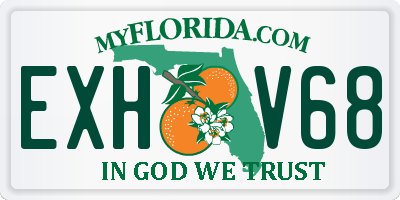 FL license plate EXHV68