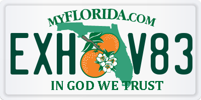 FL license plate EXHV83