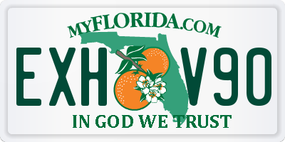 FL license plate EXHV90