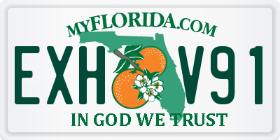 FL license plate EXHV91