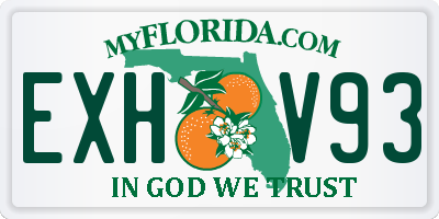 FL license plate EXHV93