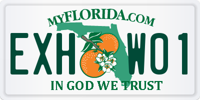 FL license plate EXHW01