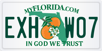 FL license plate EXHW07