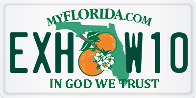 FL license plate EXHW10