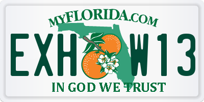 FL license plate EXHW13