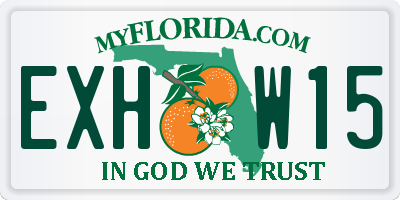 FL license plate EXHW15