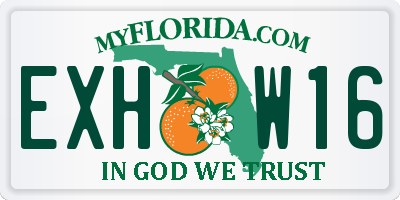 FL license plate EXHW16