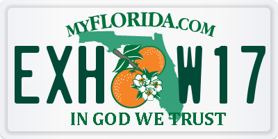 FL license plate EXHW17