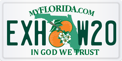 FL license plate EXHW20
