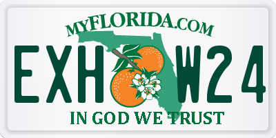 FL license plate EXHW24