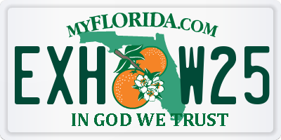 FL license plate EXHW25