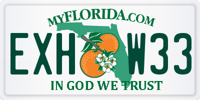 FL license plate EXHW33