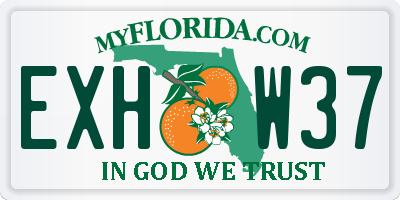 FL license plate EXHW37