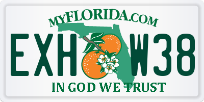 FL license plate EXHW38