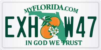 FL license plate EXHW47