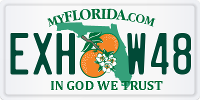 FL license plate EXHW48