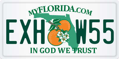 FL license plate EXHW55